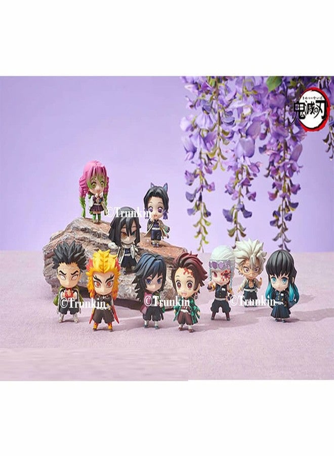Trunkin Demon Slayer Hashira Mascot and Tanjiro Chibi Small Action Figures Set of 10 Kimetsu no Yaiba Anime Figurines - Image 1